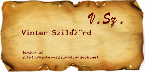 Vinter Szilárd névjegykártya
