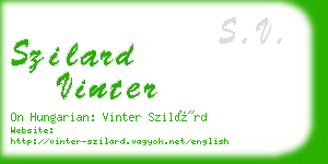 szilard vinter business card